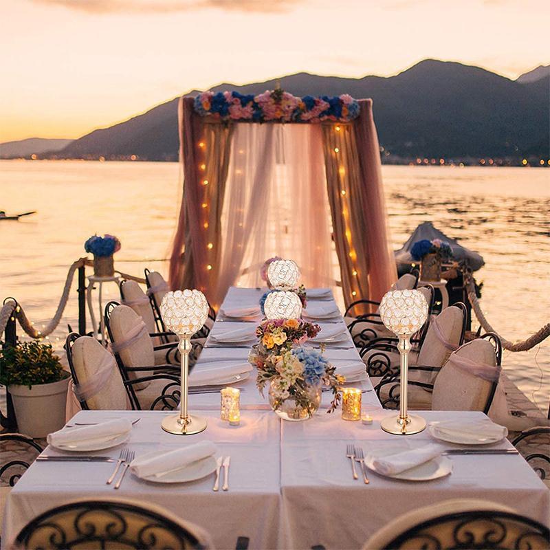 2 - Piece Crystal Table Pineapple Candle Holder for Dining Christmas New Year