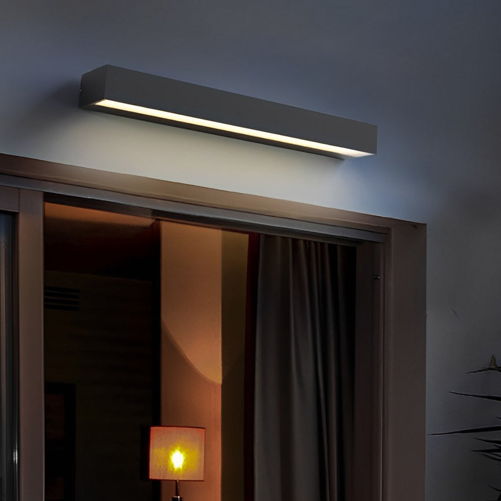 Minimalist Strip Waterproof LED Black Modern Outdoor Wall Washer Light - Dazuma