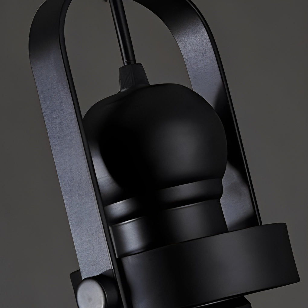 Retro Semicircular Glass Iron Black Industrial Style Pendant Lights Chandelier