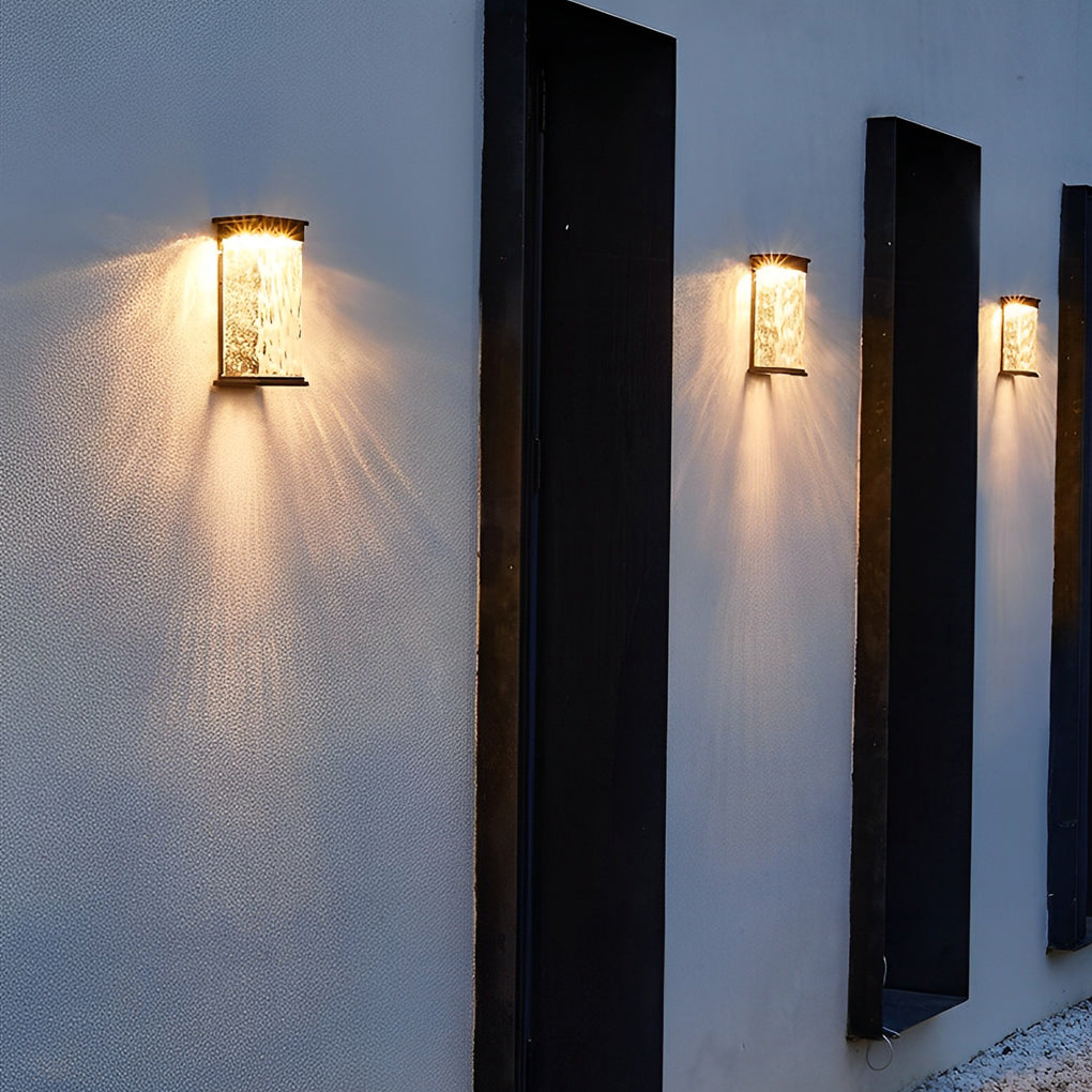 Outdoor Waterproof LED Intelligent Decor Black Solar Wall Lights Fixture