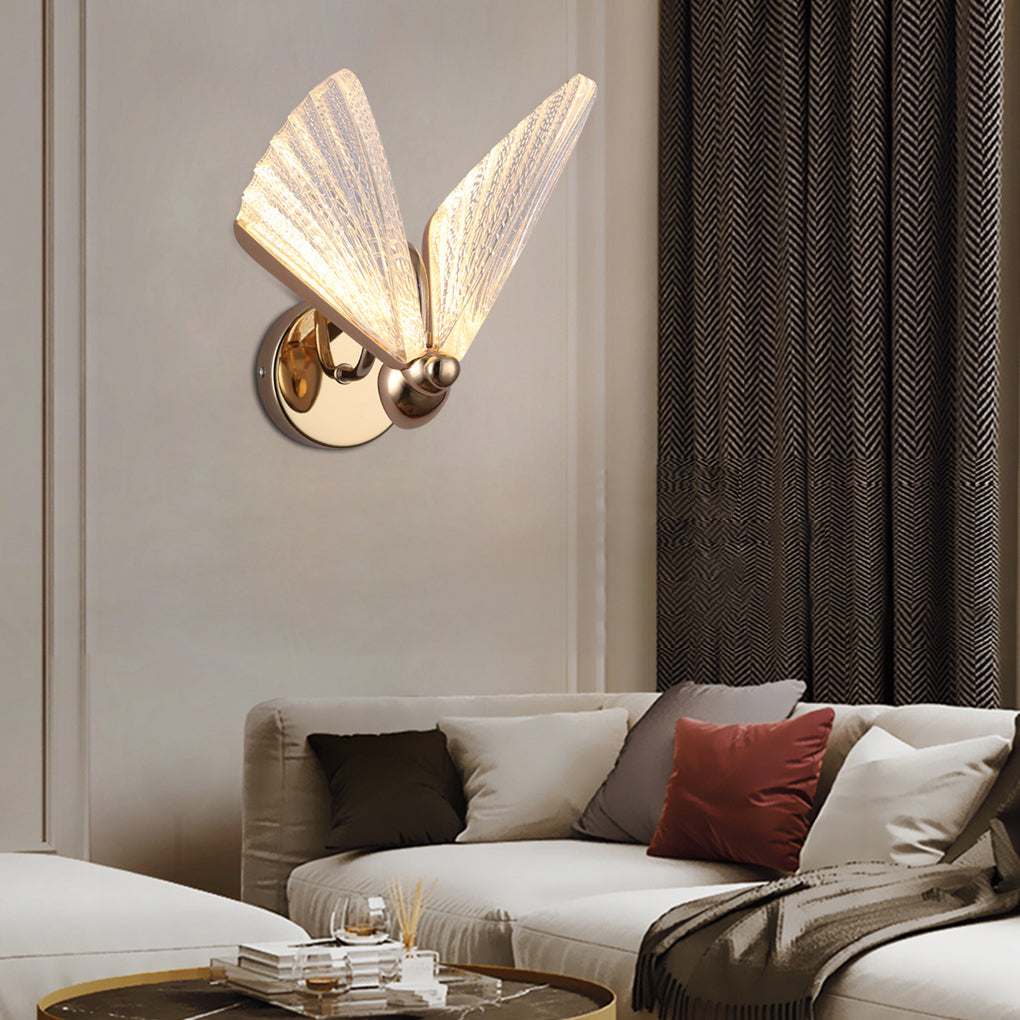 Metal Acrylic Butterflies Shape Creative LED European-style Wall Lamp - Dazuma