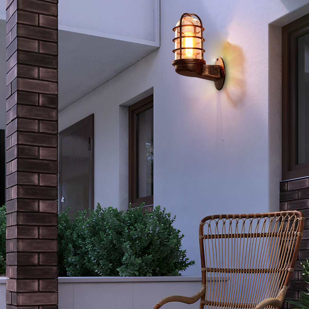 Retro Cage Shape LED 4w Waterproof American-style Outdoor Wall Lamp