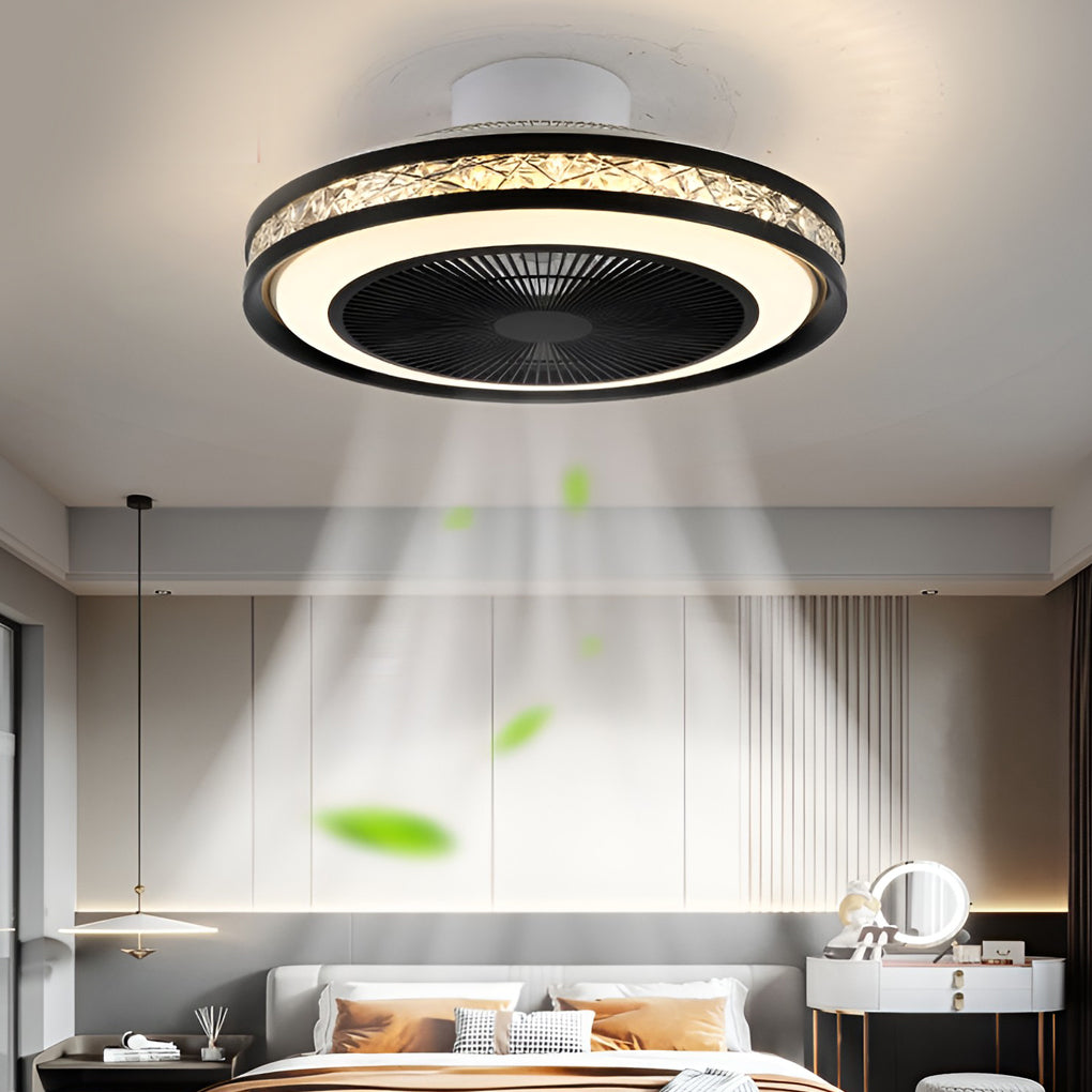 Nordic Minimalist Household Stepless Dimming Integrated Bladeless Ceiling Fan Lamp