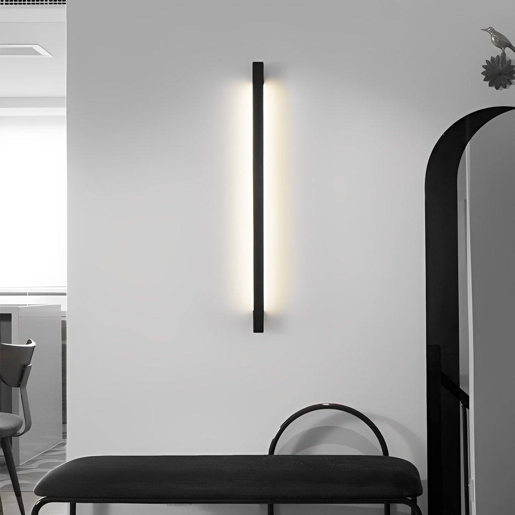 Minimalist Strip Three Step Dimming LED Black Postmodern Wall Lamp