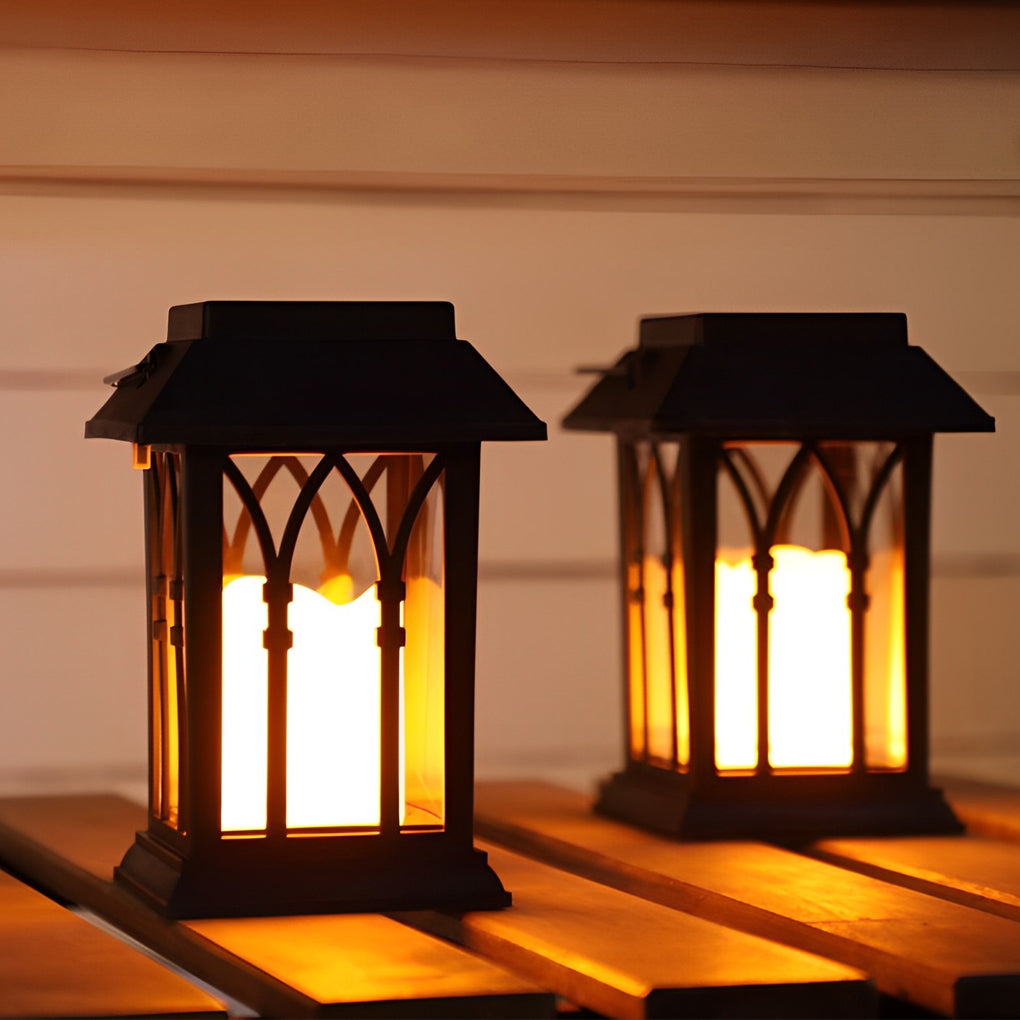 Portable Lantern Waterproof LED Intelligent Black Solar Outdoor Lights