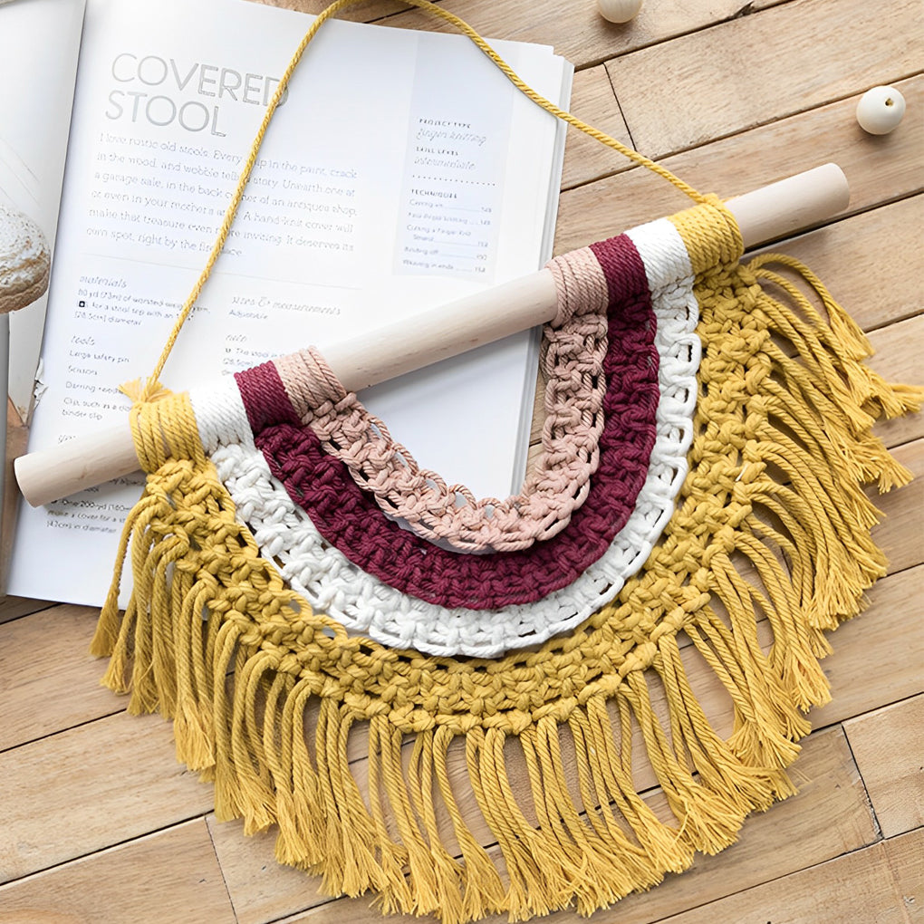 Bohemian Style Spectrum-Colored Semi Wall Hanging