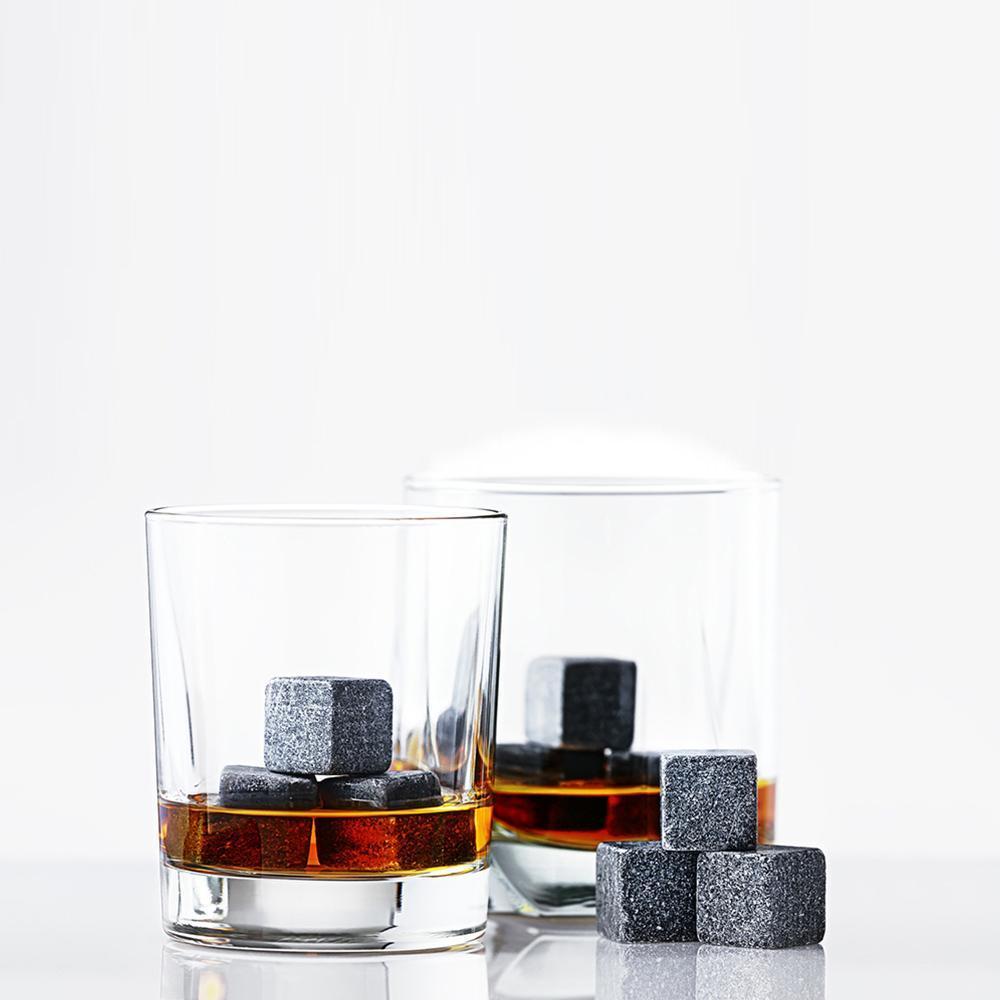 Unique Granite Whiskey Stones Cool Stones Whiskey Set Black Gray 9 Piece