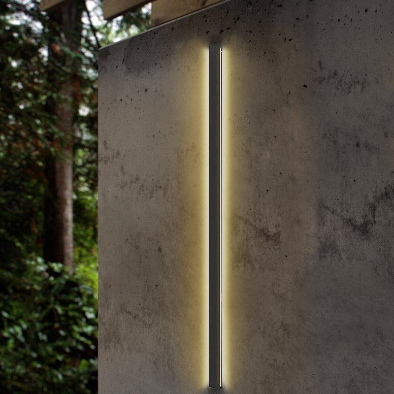 Long Strip LED Waterproof Black Minimalist Outdoor Wall Lights Exterior Lights