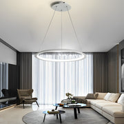 Minimalist Round LED Stepless Dimming Nordic Chandelier Hanging Lamp - Dazuma