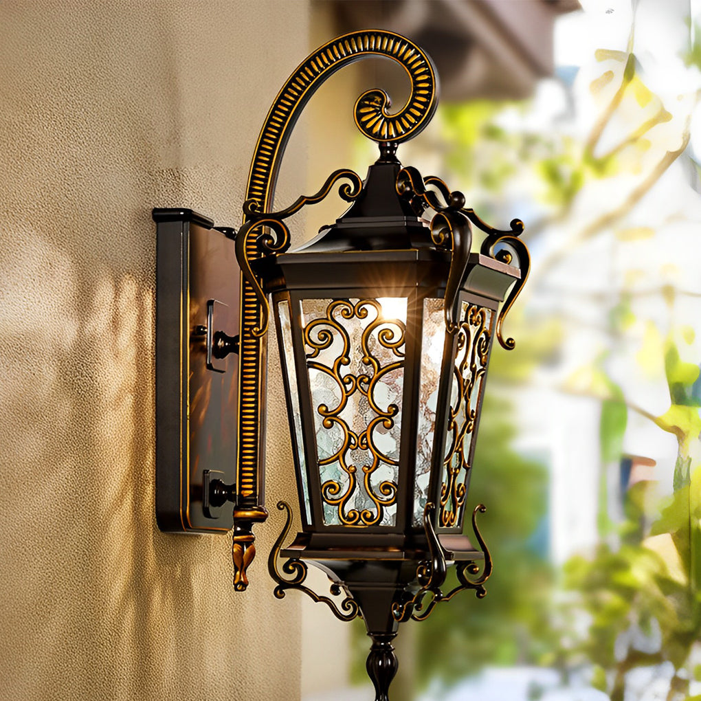 Pattern Outdoor Waterproof European Style Wall Lamp Exterior Lights