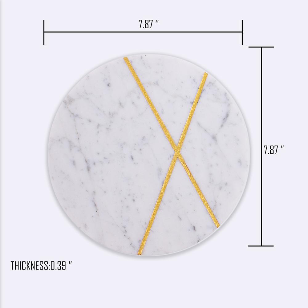 Marble Pastry Board Breakfast meat and cheese Platter Round Serving Platter White