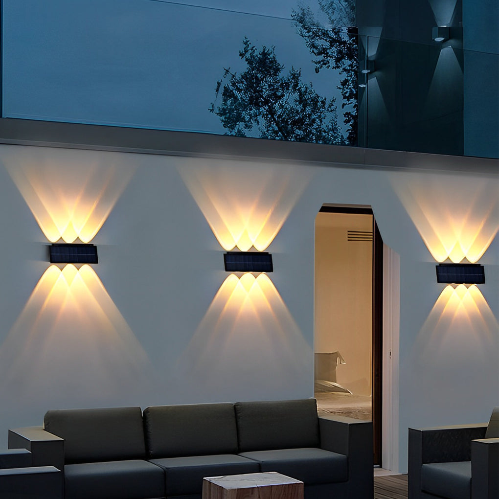 Rectangular Waterproof Up and Down Light LED Modern Solar Wall Lamp - Dazuma