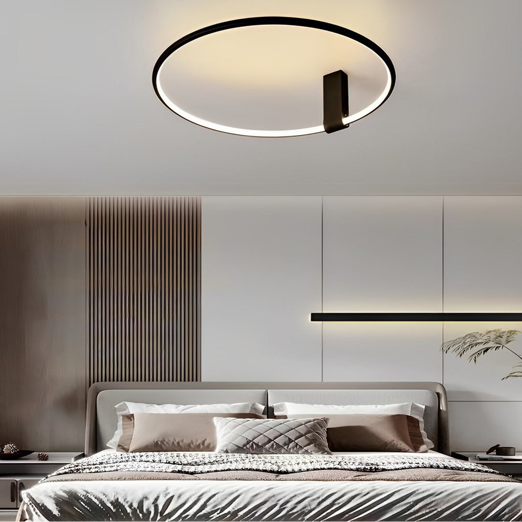 Adjustable Minimalist Round 3 Step Dimming LED Black Modern Ceiling Lights - Dazuma
