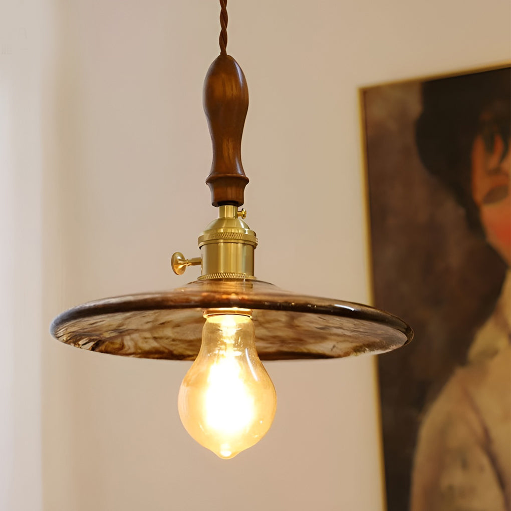 Circular Brown Glass LED 4W Creative Retro Island Lights Pendant Lights - Dazuma