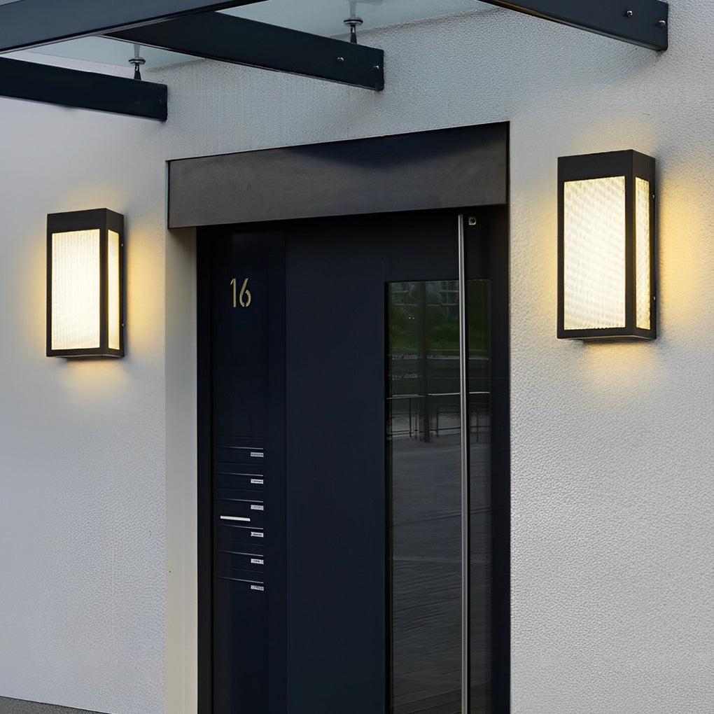 Minimalist Rectangular Waterproof LED Black Modern Outdoor Wall Lamp