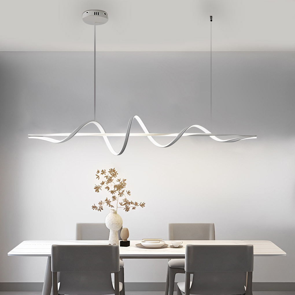 Wavy 360° Rotating Ring Three Step Dimming LED Nordic Chandelier Light