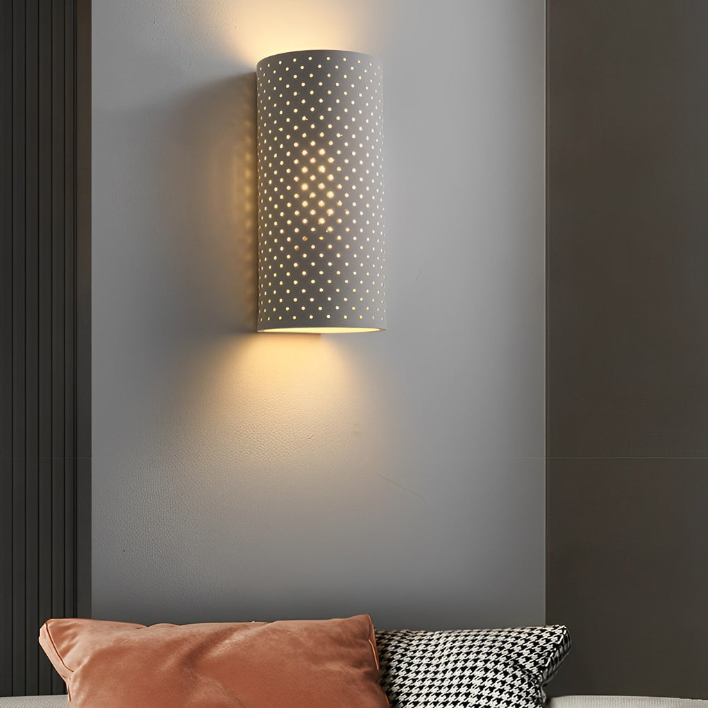 Minimalist Cylindrical Gypsum LED Waterproof White Modern Wall Lamp - Dazuma