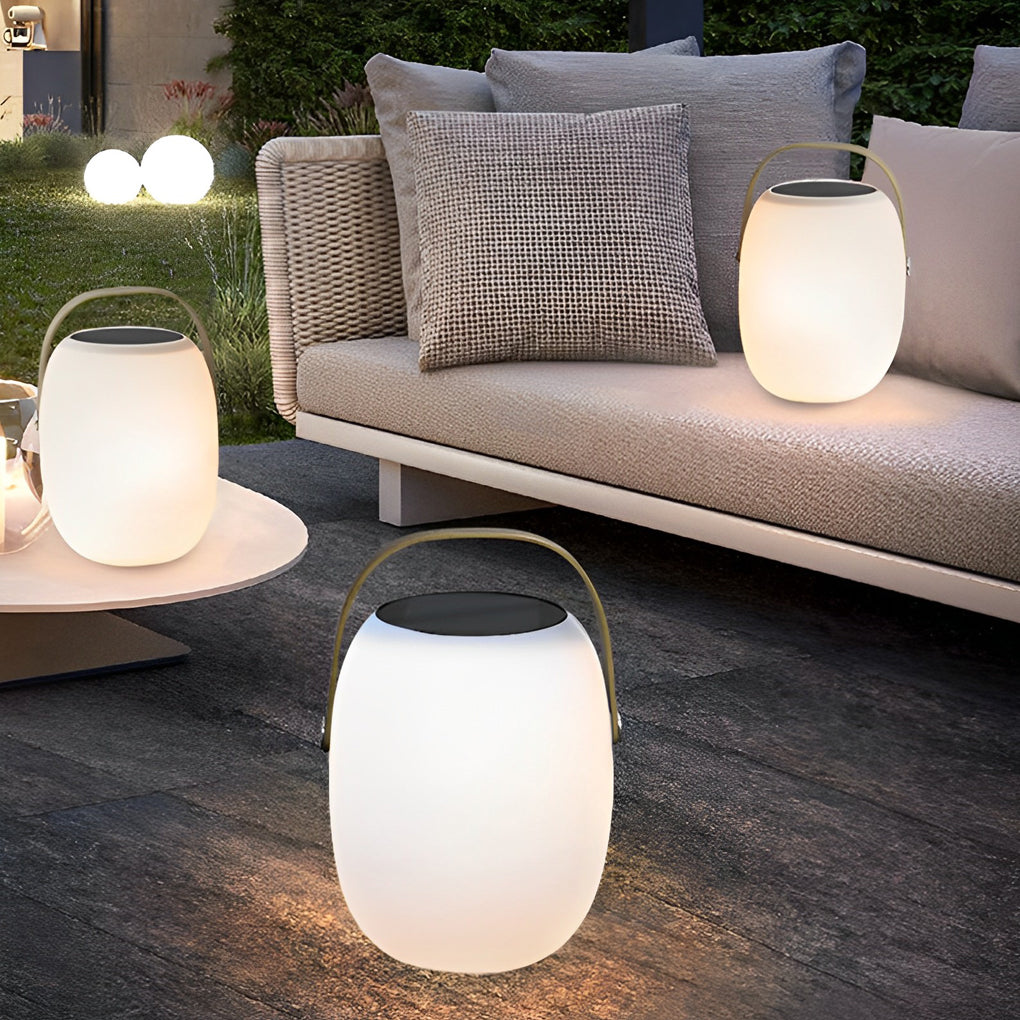 Portable Lantern Shaped Waterproof Chargable Solar Table Lamp with Remote