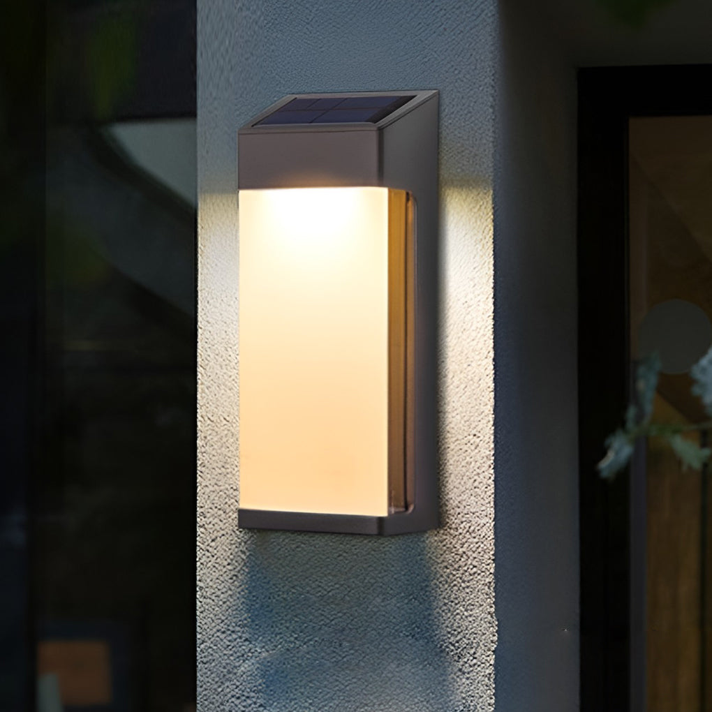 2 Pcs Rectangular LED Light-controlled Waterproof Outdoor Solar Sconce Lighting - Dazuma