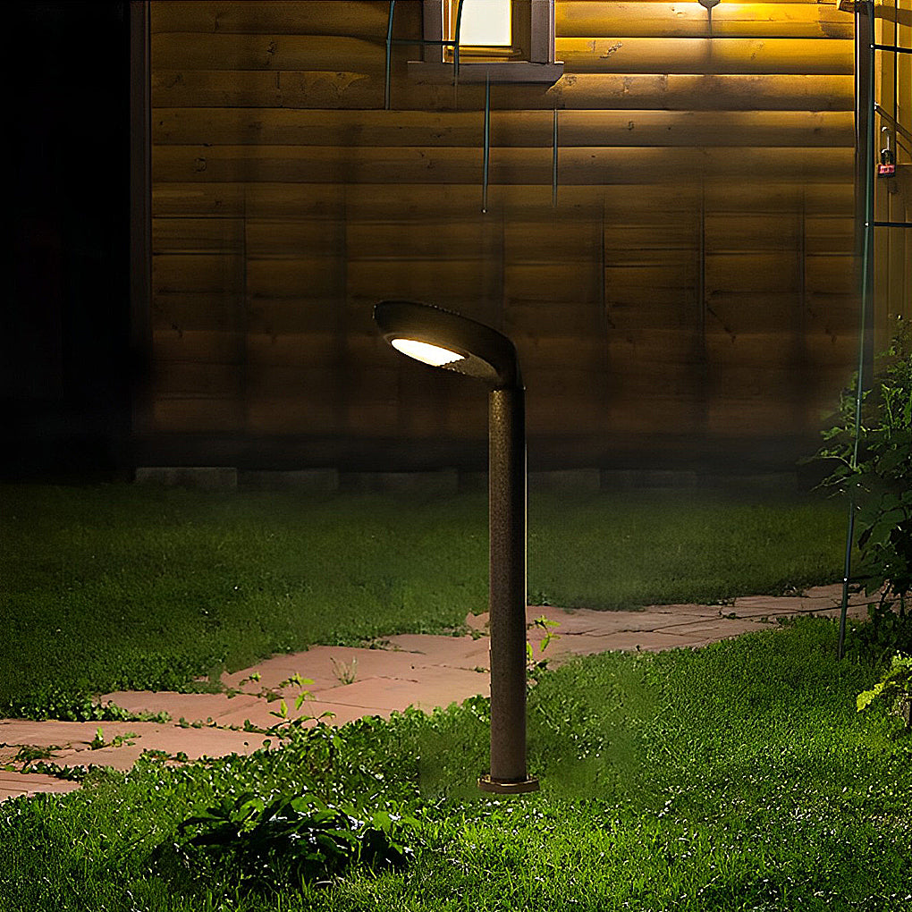 Minimalist Solar Powered Lawn Lights Sleek Aluminum Black Garden Lamp