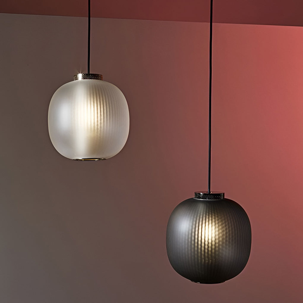 Round Lantern Shaped Glass LED Modern Pendant Light Hanging Ceiling Lights