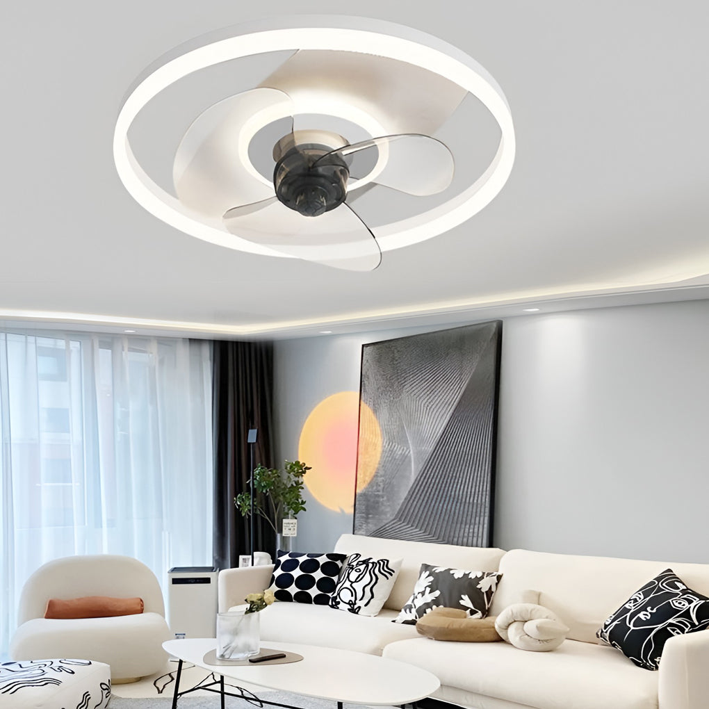 Circular 3-Step Dimming Modern Inverter Ceiling Fan Light with Remote Control