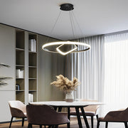 Adjustable Round Oval LED Stepless Dimming Black Modern Chandelier - Dazuma