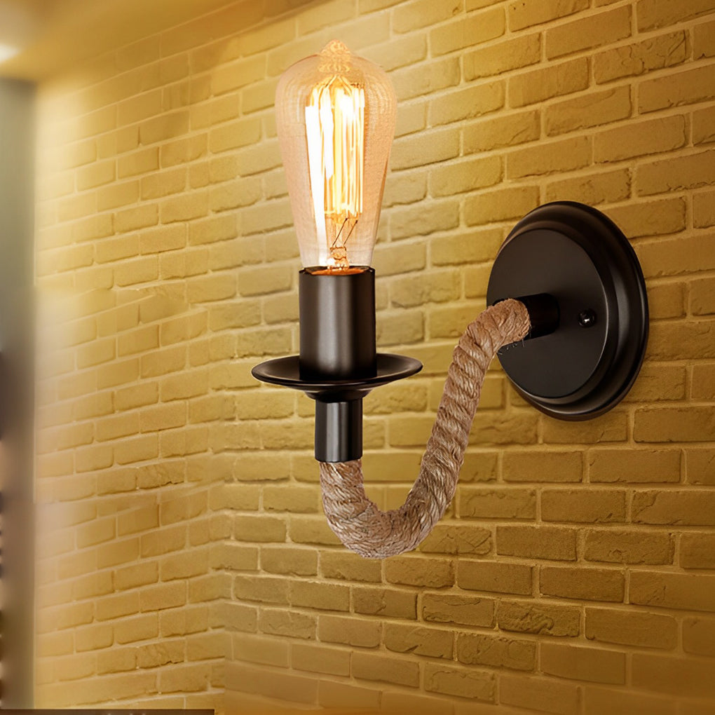 Creative Iron Rope Retro Industrial Style Wall Lamp Wall Lights Fixture