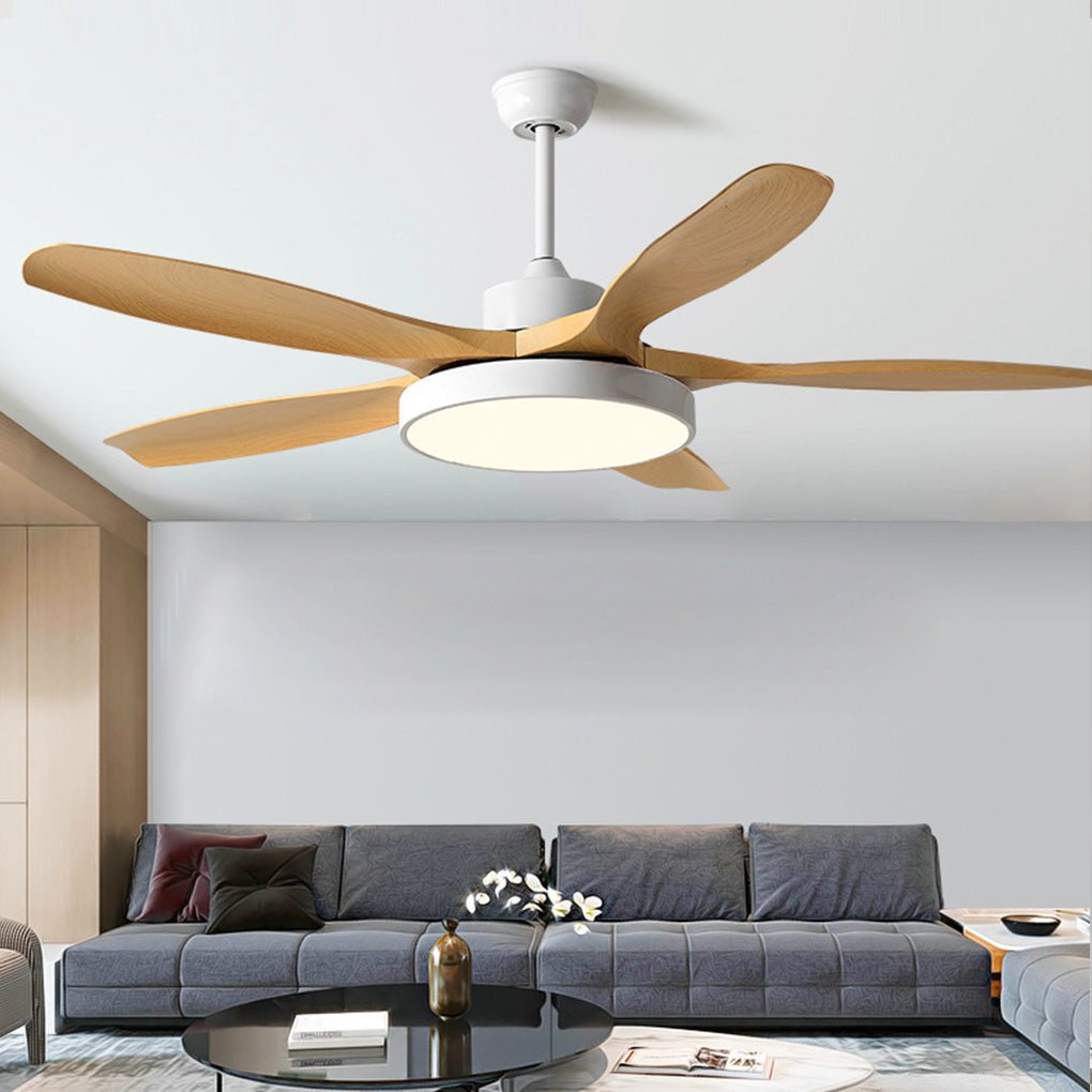 60 Inches Nordic Inverter Fan Chandelier Ceiling Fan Lamp with Remote Control - Dazuma