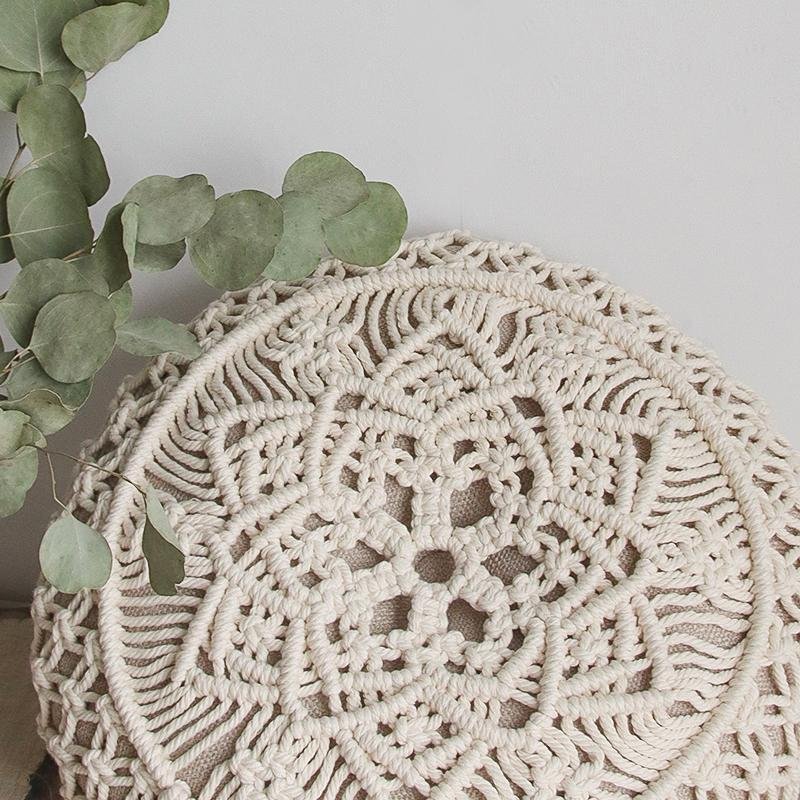 Nordic Style Round Woven Cotton Cushion