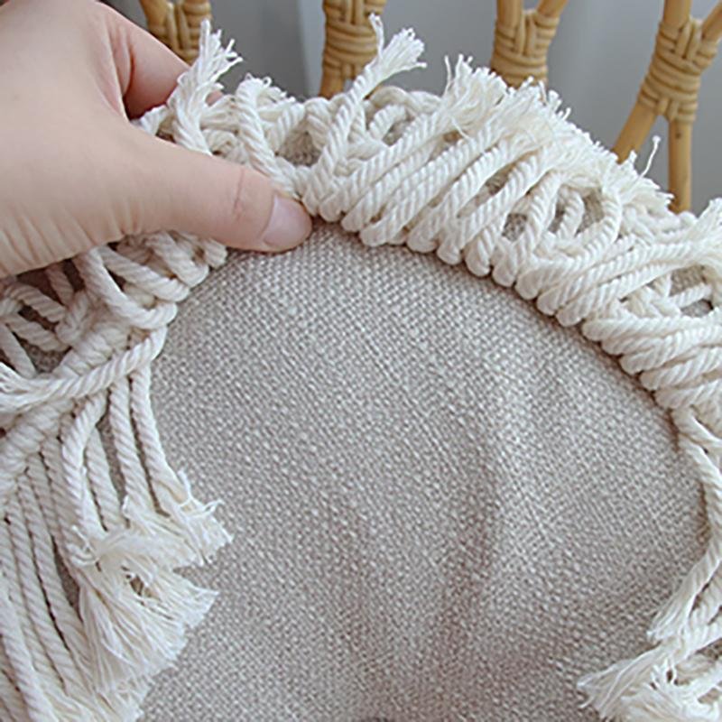 Nordic Style Round Woven Cotton Cushion for Sofa Living Room Bedroom - dazuma