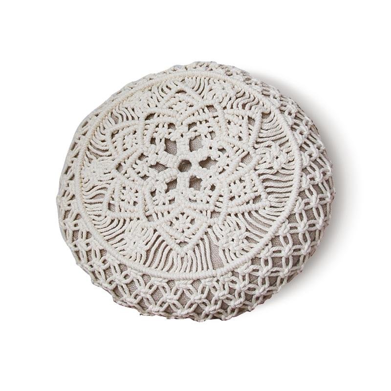 Nordic Style Round Woven Cotton Cushion