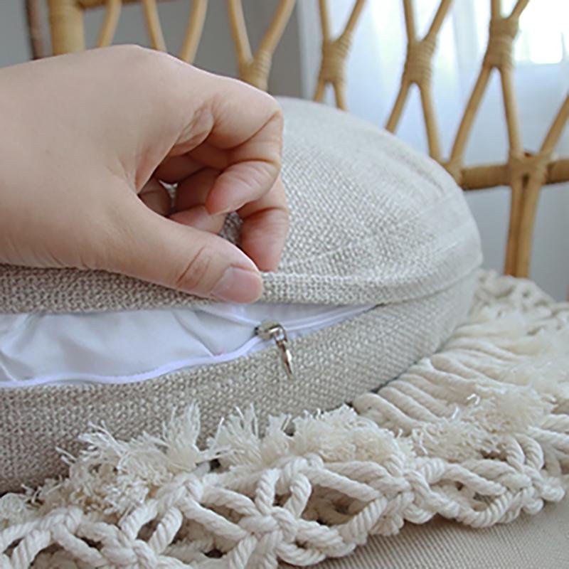 Nordic Style Round Woven Cotton Cushion