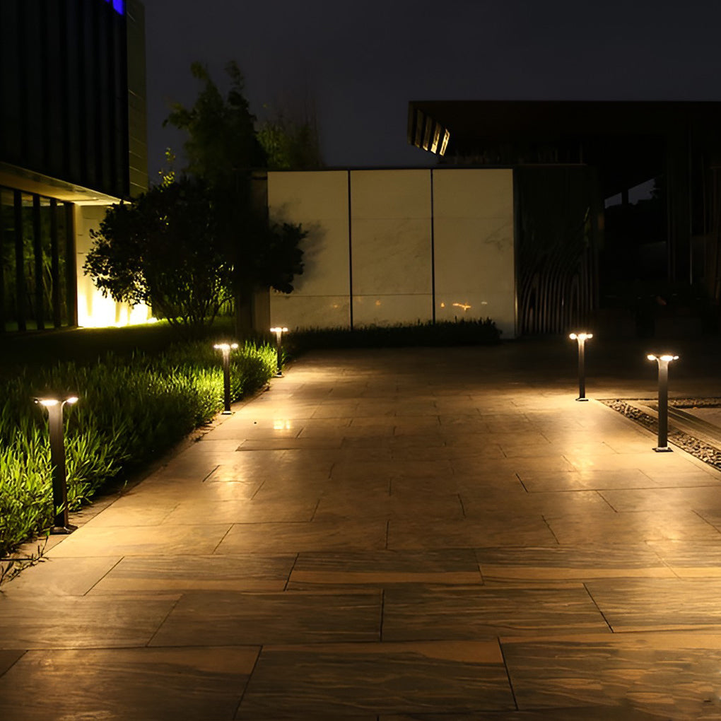 4-Light Square Waterproof LED Outdoor Path Lights - Solar & Hardwired Options