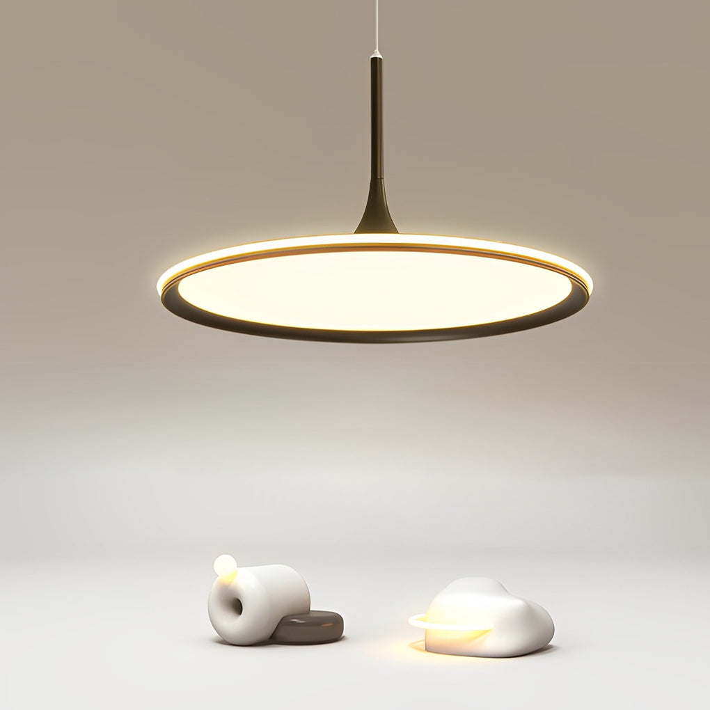 Round Ultra Thin Minimalist LED Nordic Chandelier Pendant Lighting - Dazuma