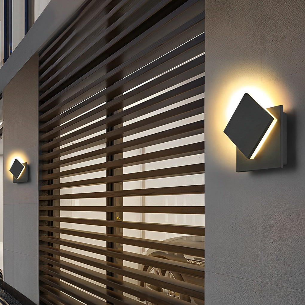 Adjustable Square Waterproof LED Black Modern Outdoor Wall Light Wall Lamp