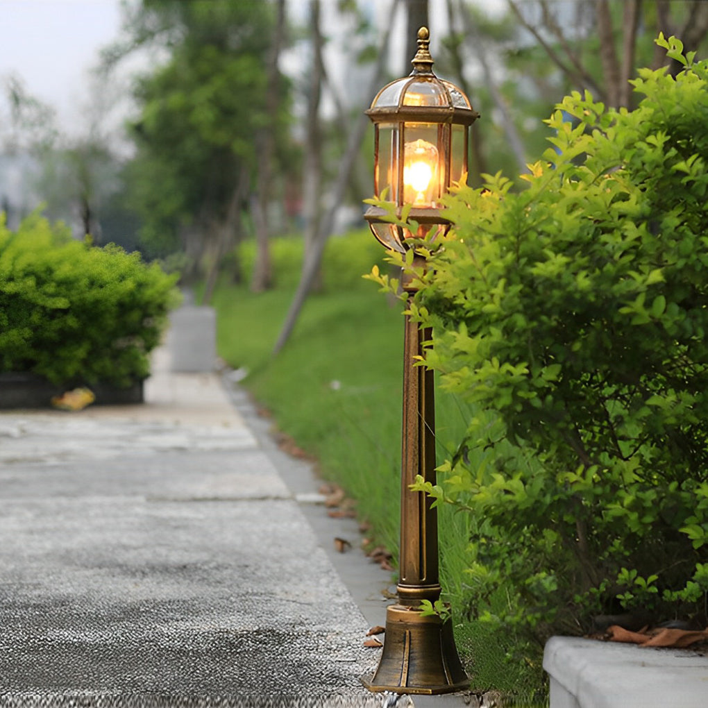 Vintage Golden LED Outdoor Pathway Light Luxury European-style Lawn Lamp