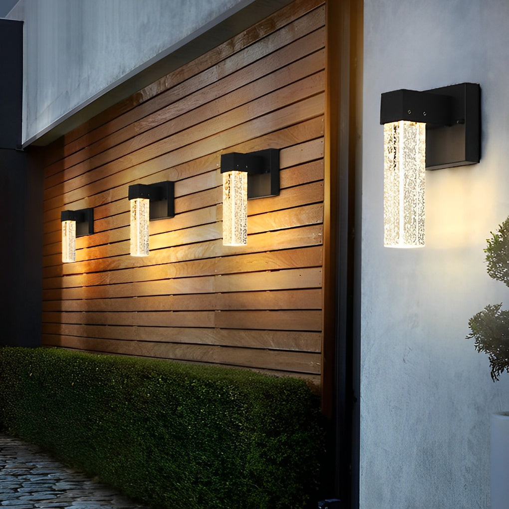 Waterproof LED 10W Crystal Black Modern Outdoor Wall Lamp Exterior Lights - Dazuma