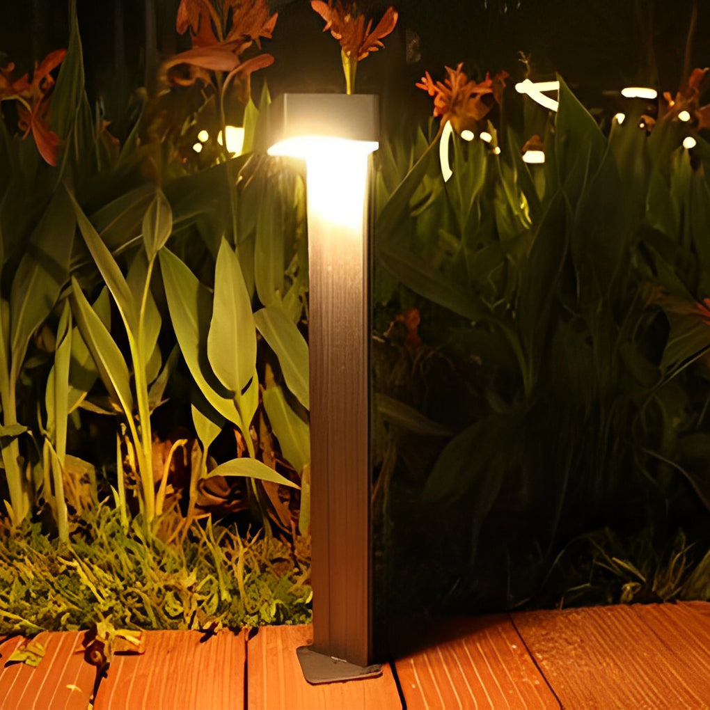 Aluminum Alloy Waterproof LED Black Modern Solar Powered Lawn Lights - Dazuma