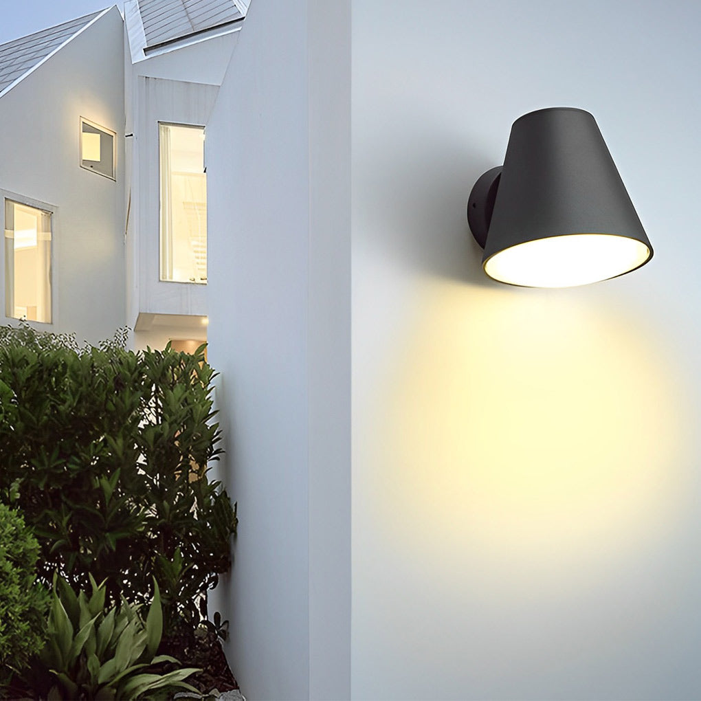Cone Shape LED Waterproof Black Modern Outdoor Wall Lamp Exterior Lights
