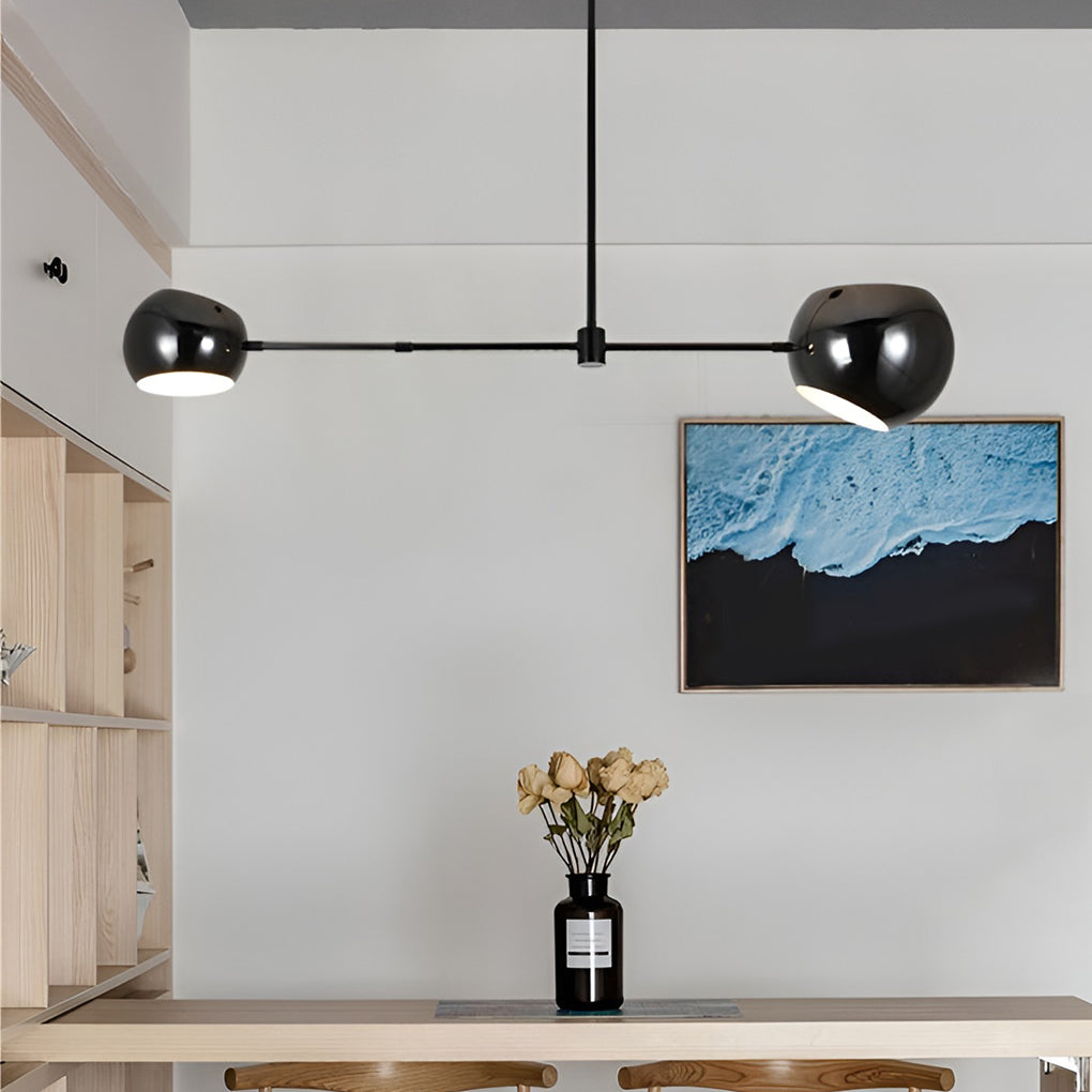 Geometric Linear Electroplating Black Modern Chandelier Hanging Ceiling Lights  - Dazuma
