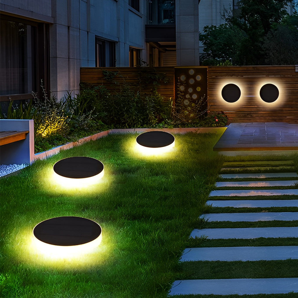 Round Square LED Waterproof Outdoor Solar Decking Lights Lawn Lights