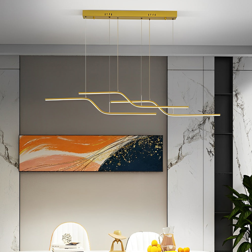 Z Shape Lines Smart Stepless Dimming with Remote Nordic Chandelier