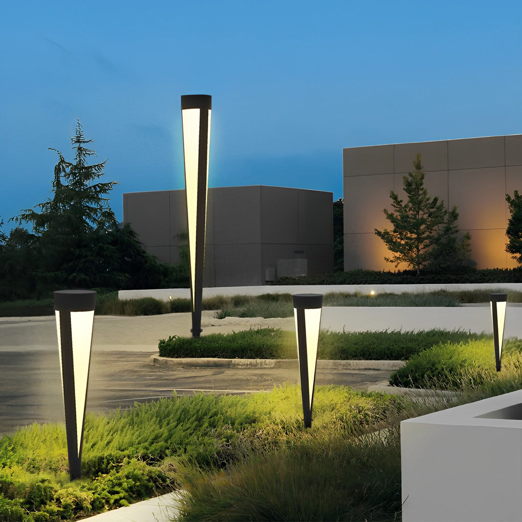 Round Gray Solar Outdoor Light Waterproof LED Lawn Lamp