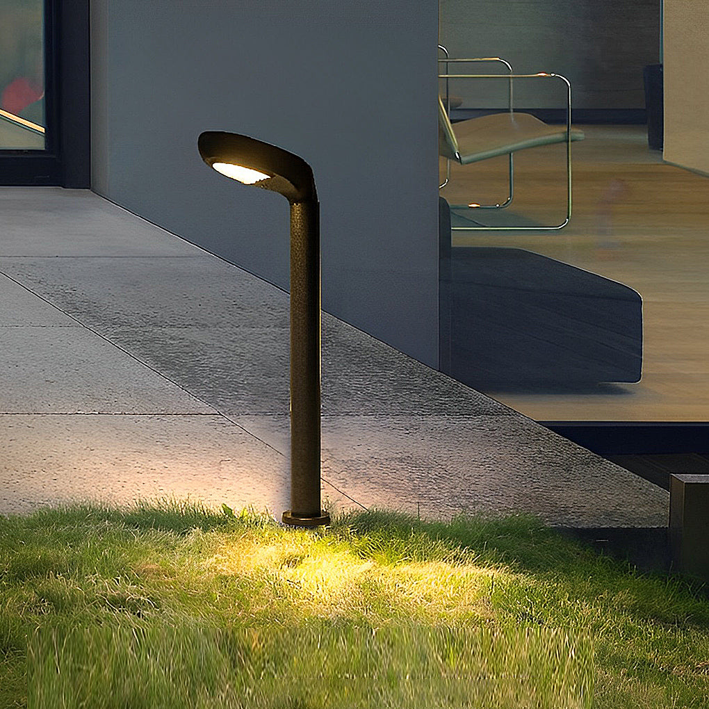 Minimalist Solar Powered Lawn Lights Sleek Aluminum Black Garden Lamp