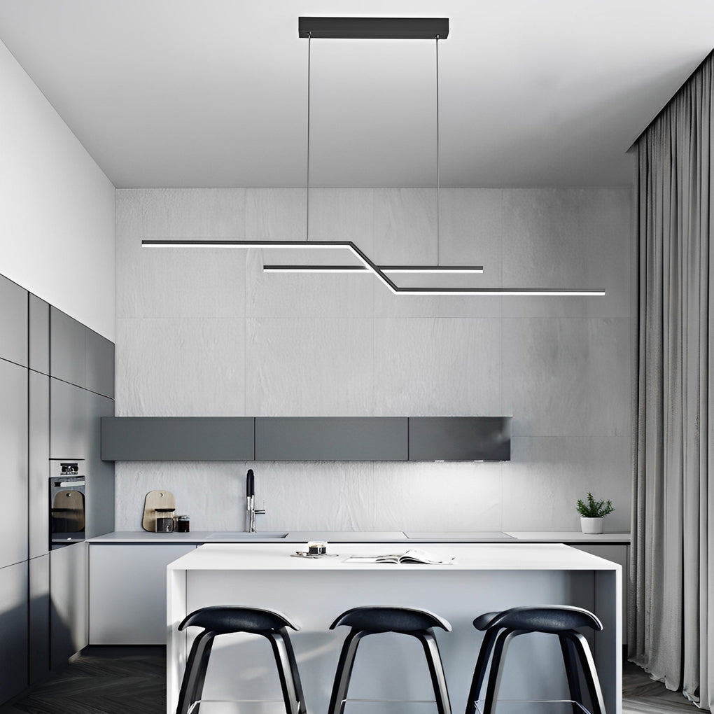 Minimalist Creative Linear LED Three Step Dimming Modern Chandelier - Dazuma