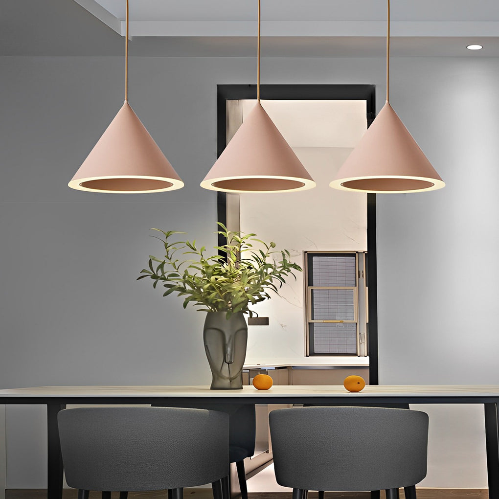 Minimalist Conical LED Macaron Color Nordic Pendant Light Kitchen ...
