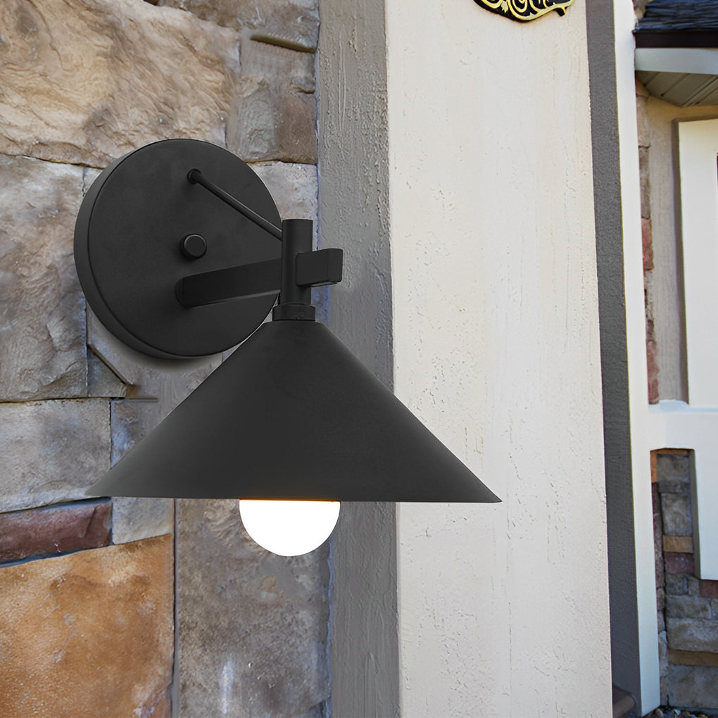 Conical Simple Waterproof Retro American-style Outdoor Wall Sconce Lighting - Dazuma