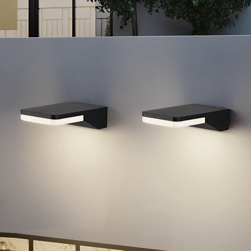 Rectangular Led Wall Sconce Rectangular Creative LED Waterproof Black Modern Outdoor Wall Sconces ...