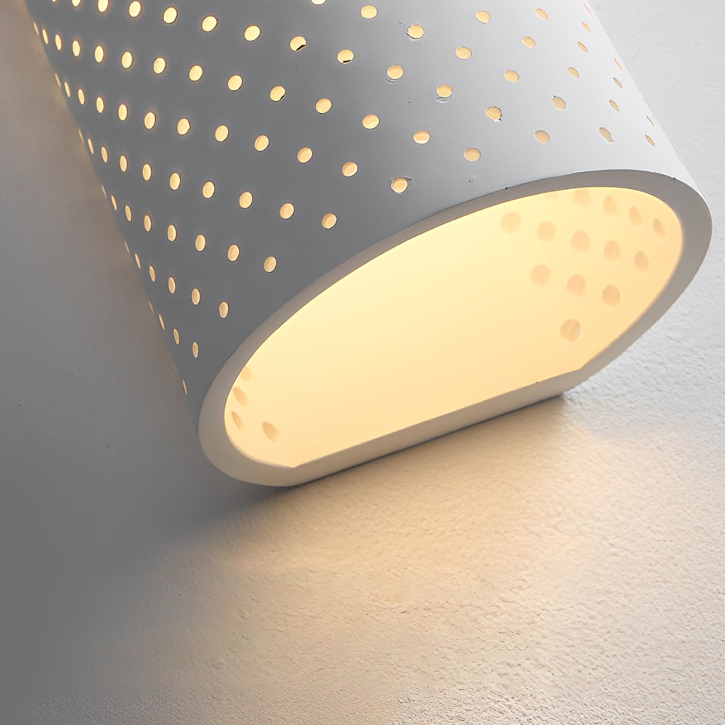 Minimalist Cylindrical Gypsum LED Waterproof White Modern Wall Lamp